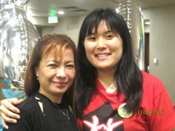 lora Tabalbag, housekeeper at Westin Hotel and Eunice How, organizer at Unite Here Local 8 worked as a team to get Westin Hotel workers to vote yes on Initiative 124. INQUIRER/Cindy Domingo